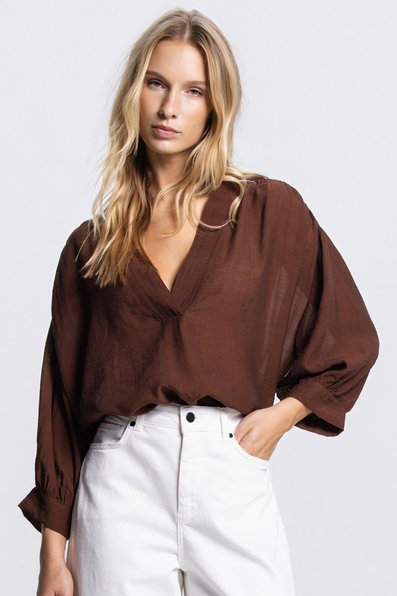 Jansen Amsterdam Blouse Pem Bruin 1