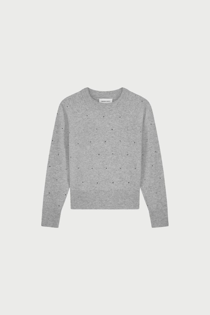 Fabienne Chapot Trui Lidi Rhinestone Grijs 2