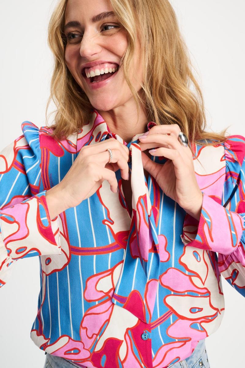 POM Amsterdam Blouse SP9500 Blauw 5