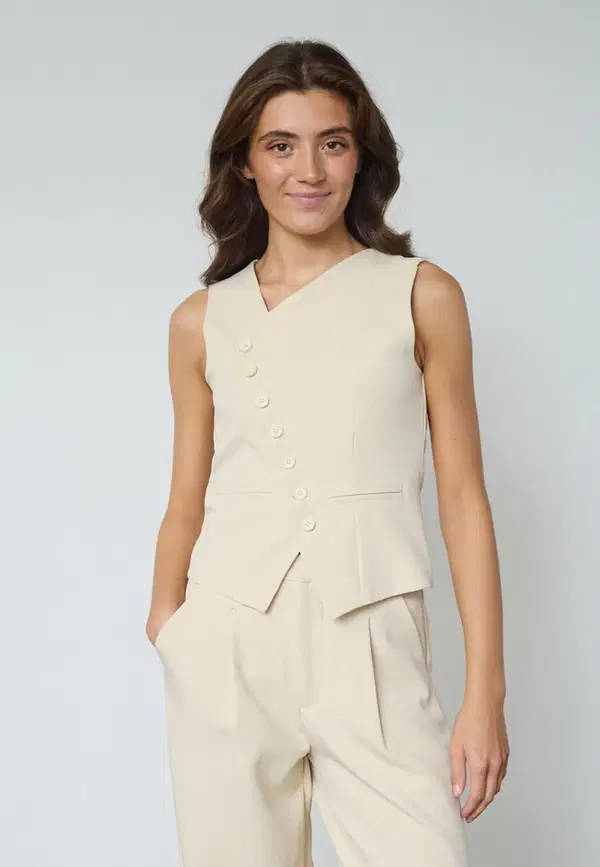 Sisters Point Gilet Gata-Ve2 Off-White 1