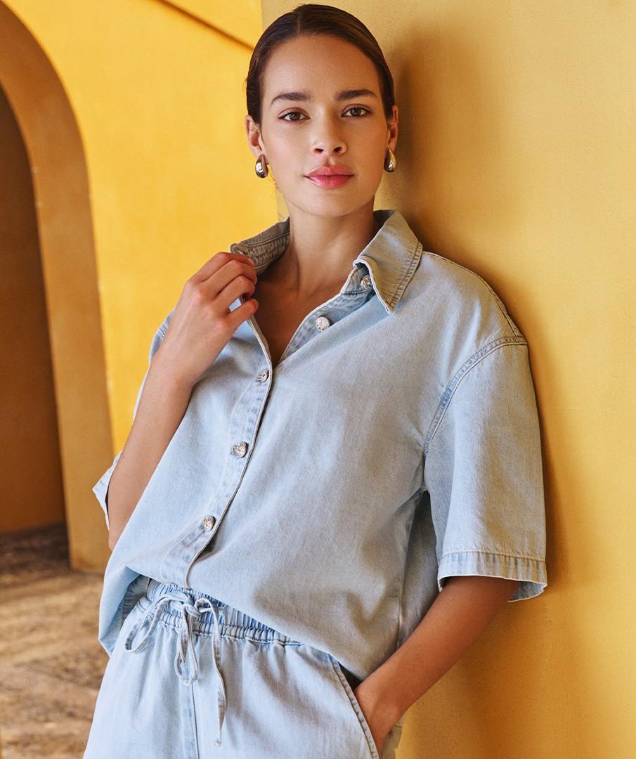 EsQualo Blouse HS26.12206 Blauw 4