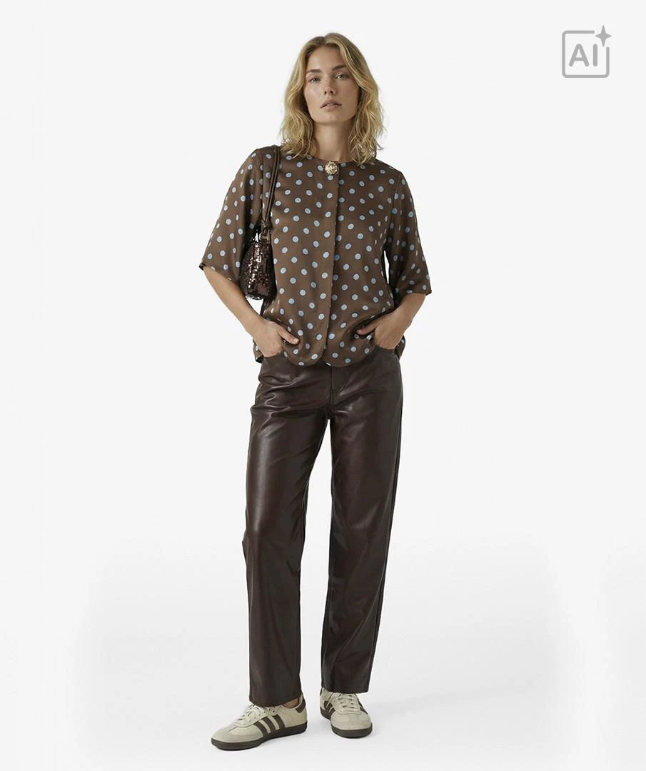 EsQualo Blouse W26.10702 Bruin 3