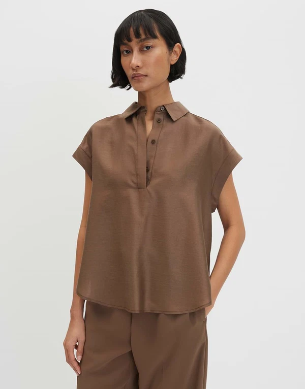 SOMEDAY Blouse Zamin Bruin 1