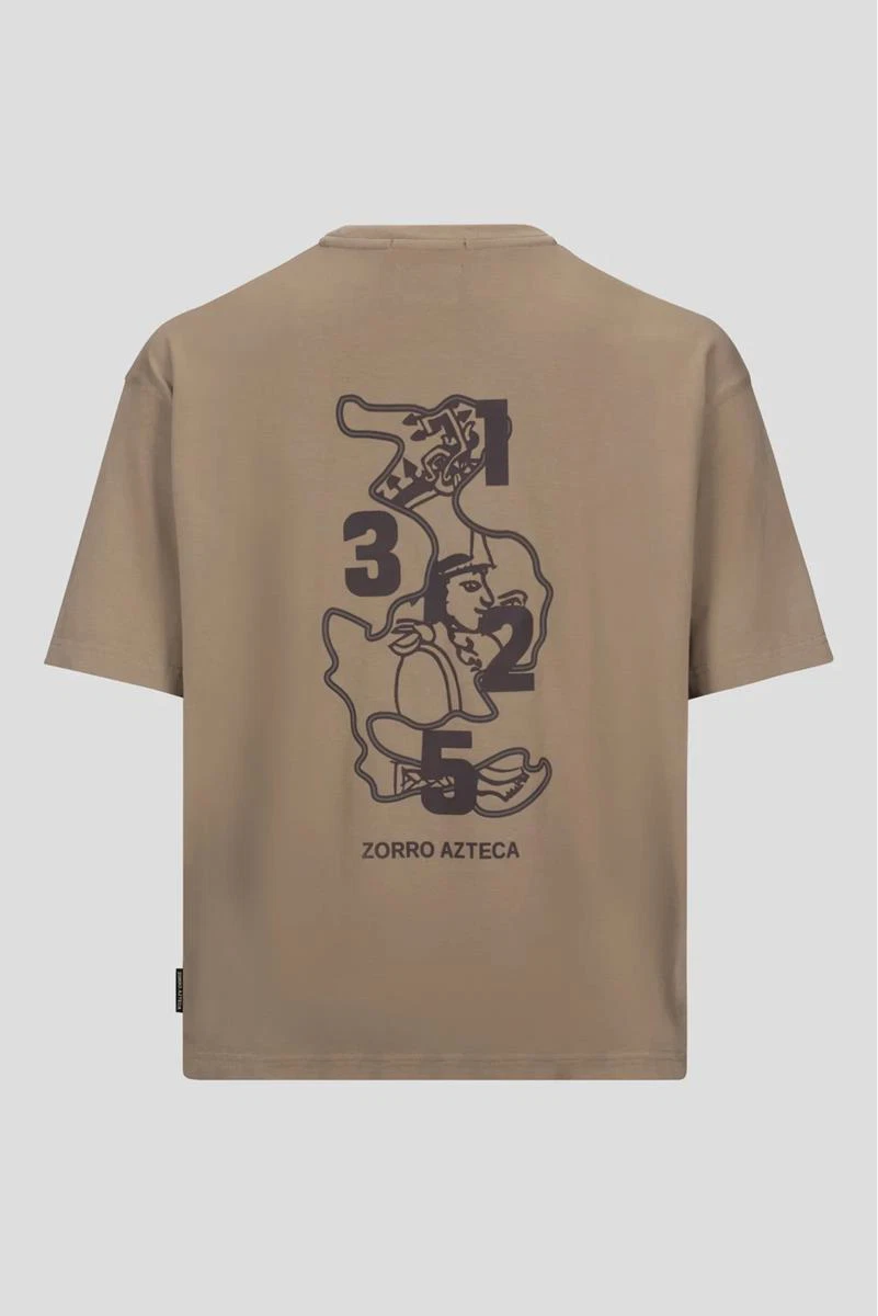 Zorro Azteca T-Shirt Tenochtitlan Taupe 1