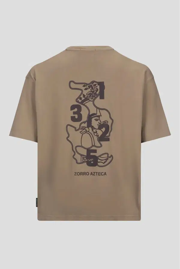 Zorro Azteca T-Shirt Tenochtitlan Taupe 1