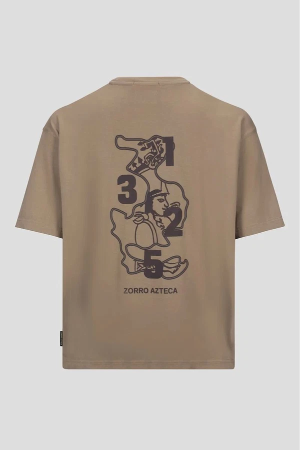 Zorro Azteca T-Shirt Tenochtitlan Taupe 1