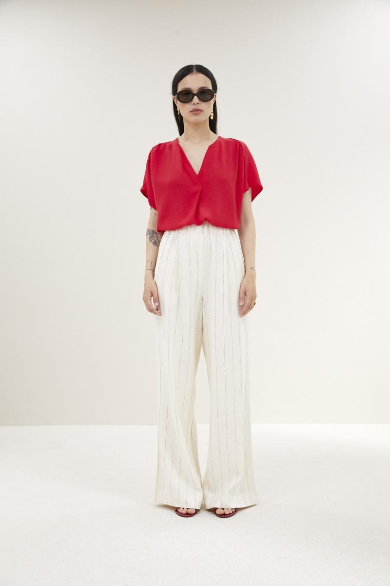 By-Bar Pantalon Benji Pinstripe P Zwart 1