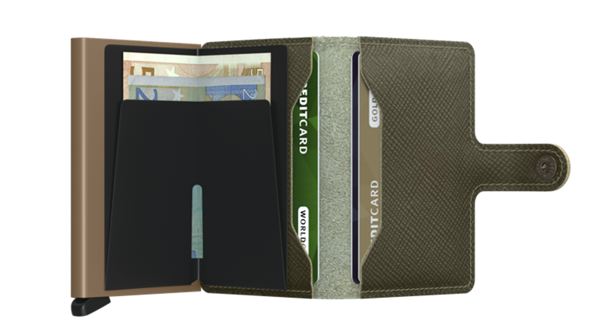 Secrid Miniwallet Saffiano Olive Groen 2