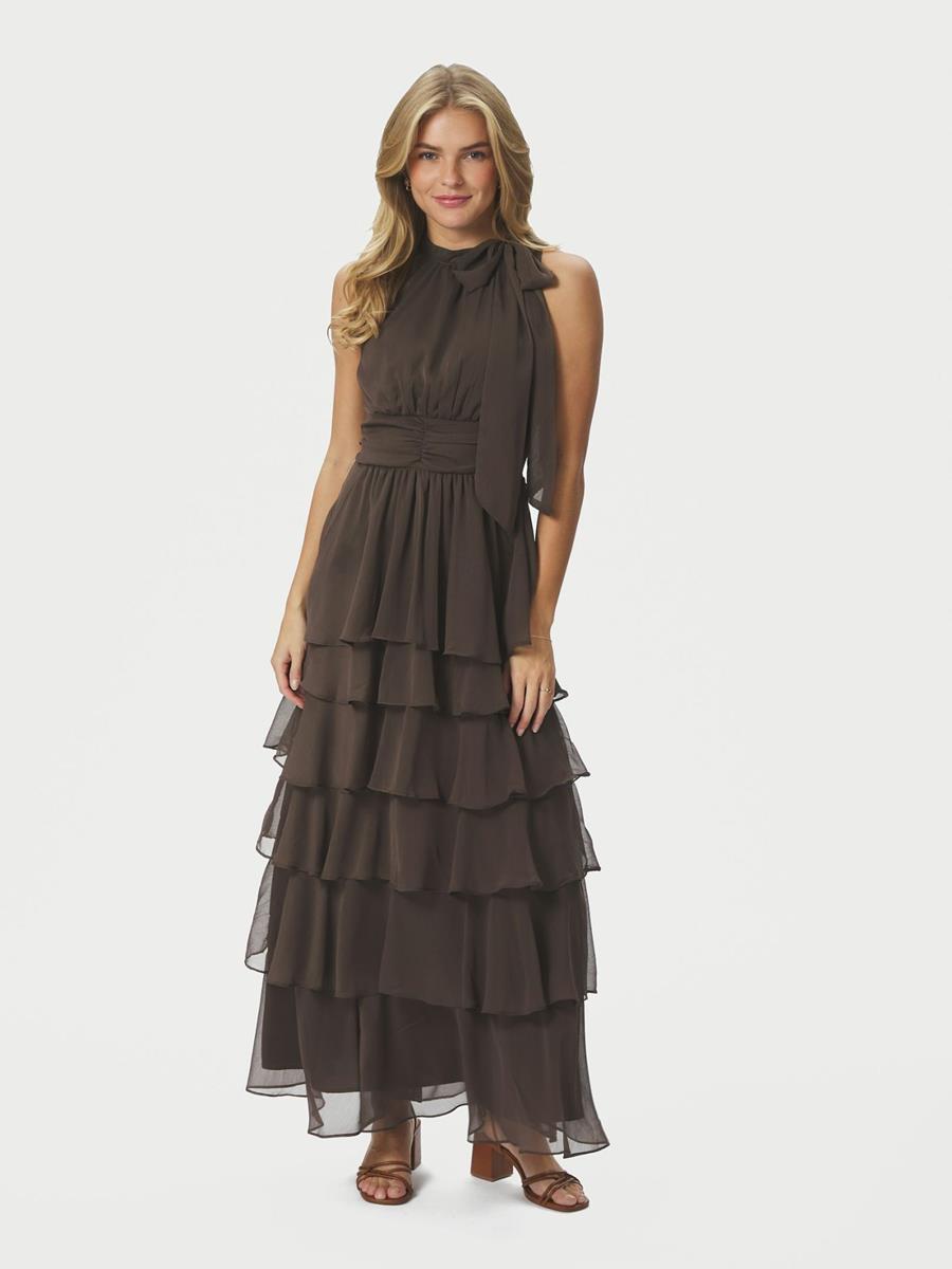 Neo Noir Jurk Marli Solid Bruin 1