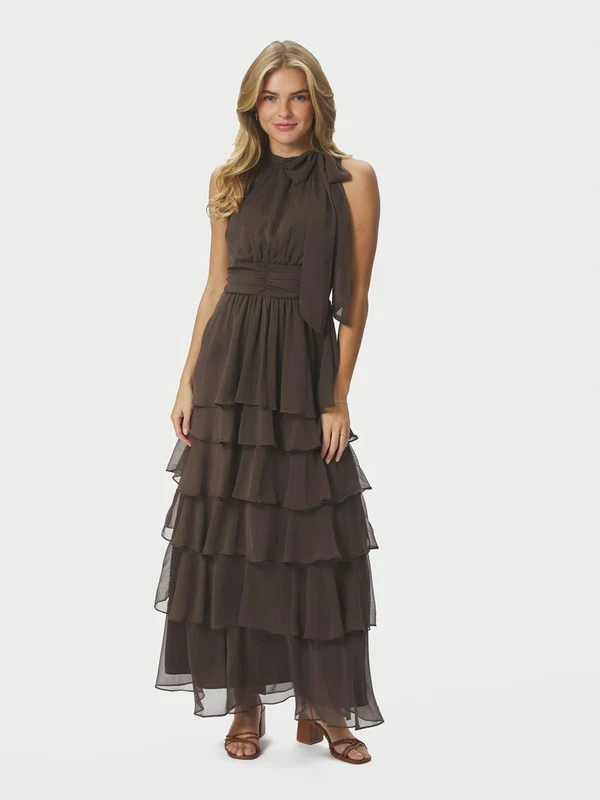 Neo Noir Jurk Marli Solid Bruin 1