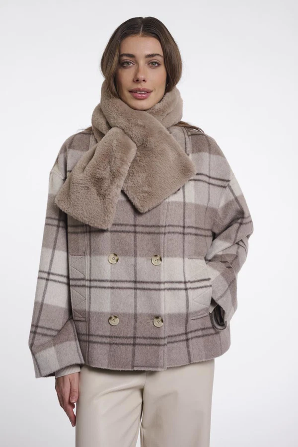 Rino & Pelle Sjaal Stip.7002612 Taupe 1