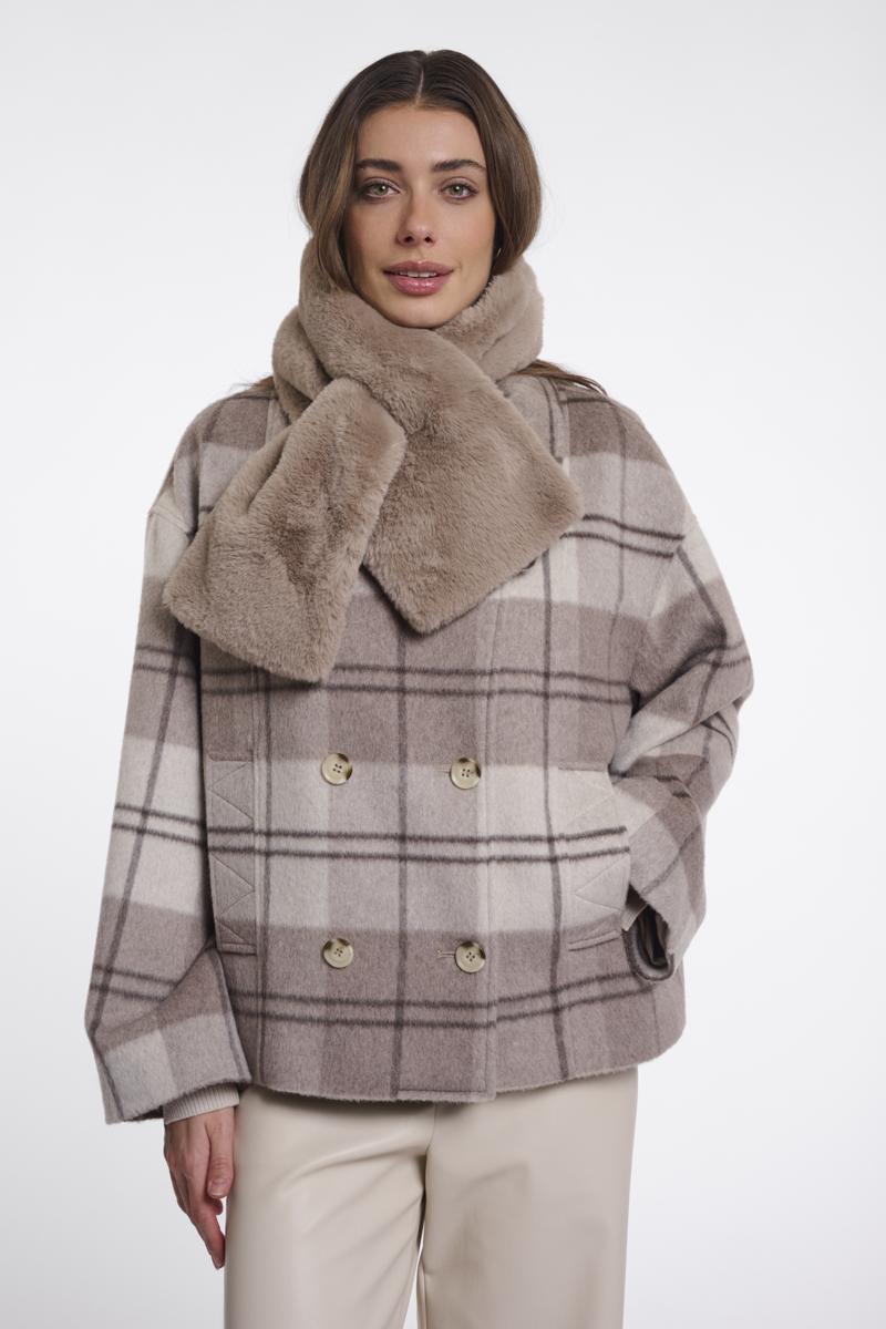 Rino & Pelle Sjaal Stip.7002612 Taupe 1