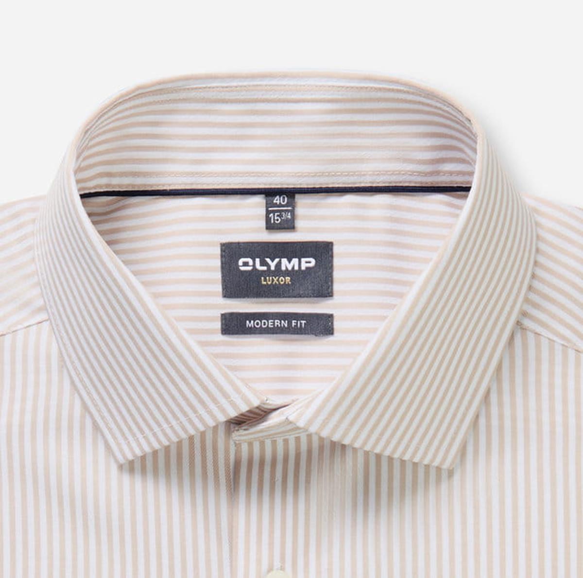 Olymp Overhemd 135874 Beige 4