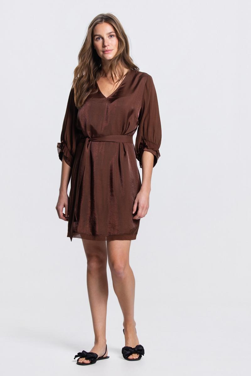 Jansen Amsterdam Jurk POLLY SS26.4 Bruin 1