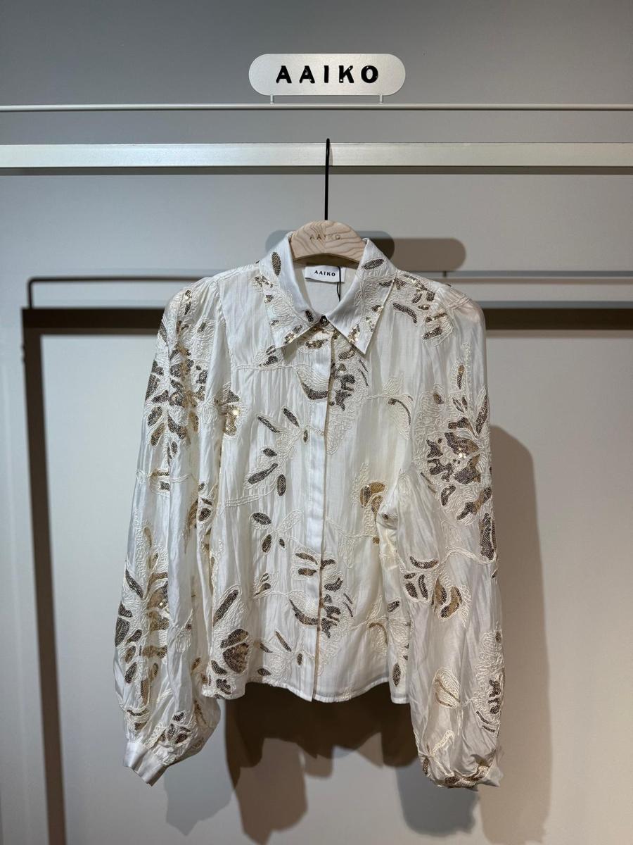 Aaiko Blouse ROSE SEQUINCE TEN Off-White 1