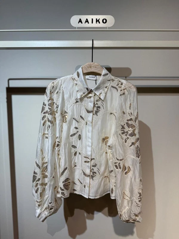 Aaiko Blouse ROSE SEQUINCE TEN Off-White 1