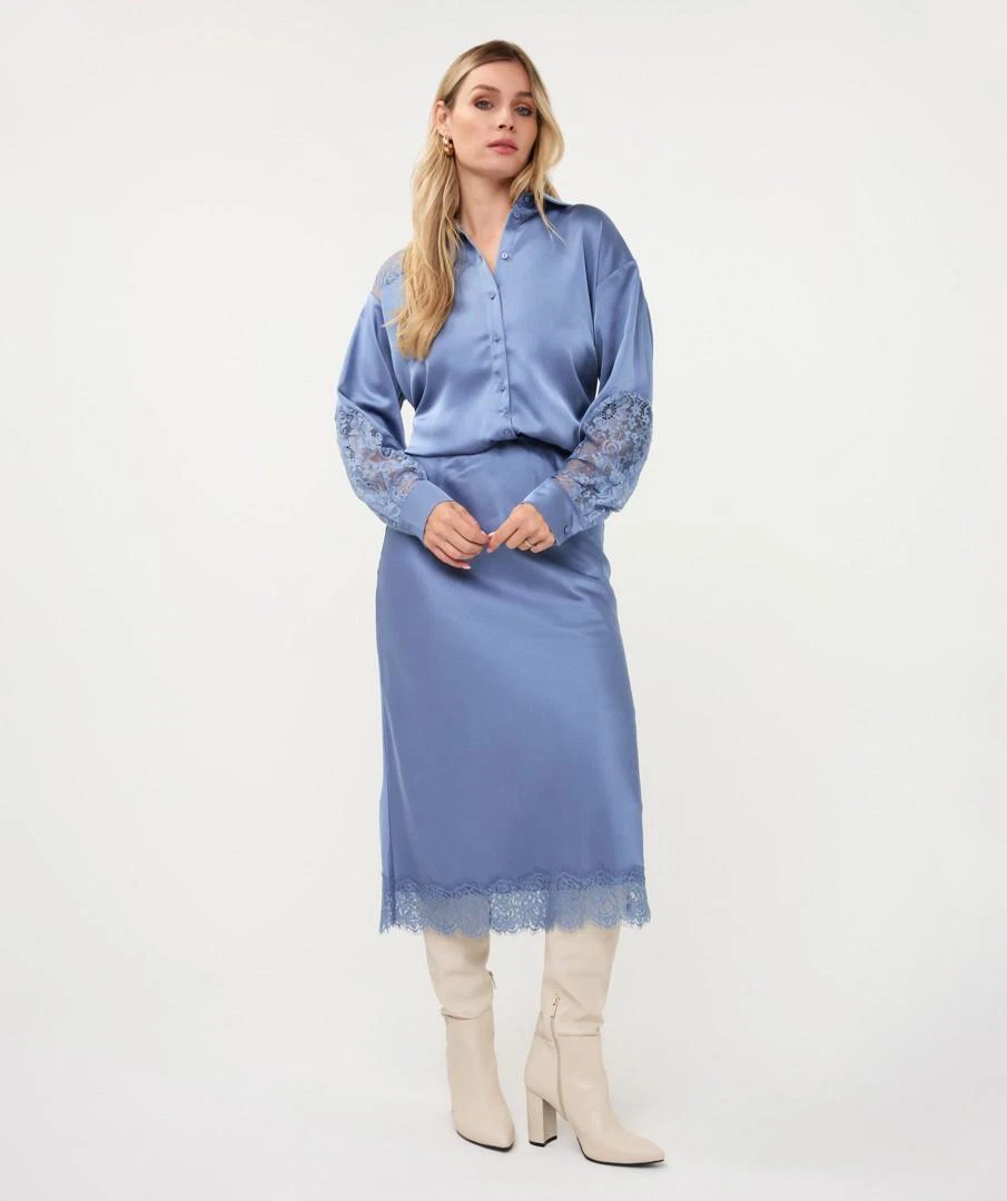 EsQualo Blouse W26.14700 Blauw 2
