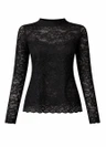 Freebird T-Shirt Talina Jer-Lace-N Zwart 2