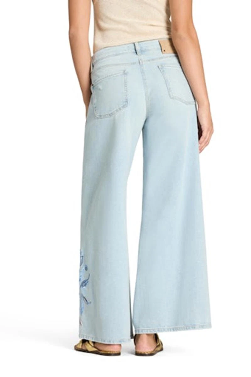 Cambio Jeans Palazzo Cropped Blauw 3