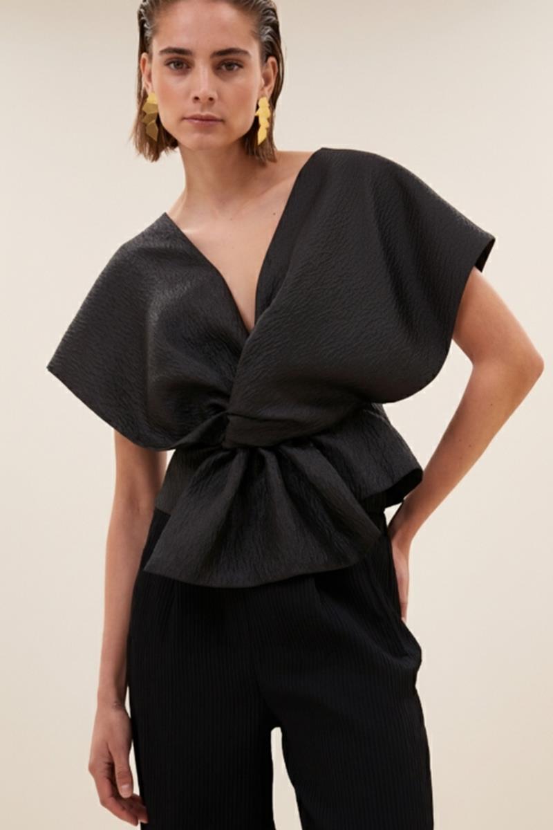 By-Bar Blouse Simone Bubble Zwart 1