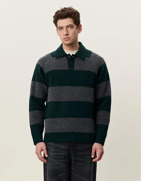 Les Deux Polo Striped Groen 1