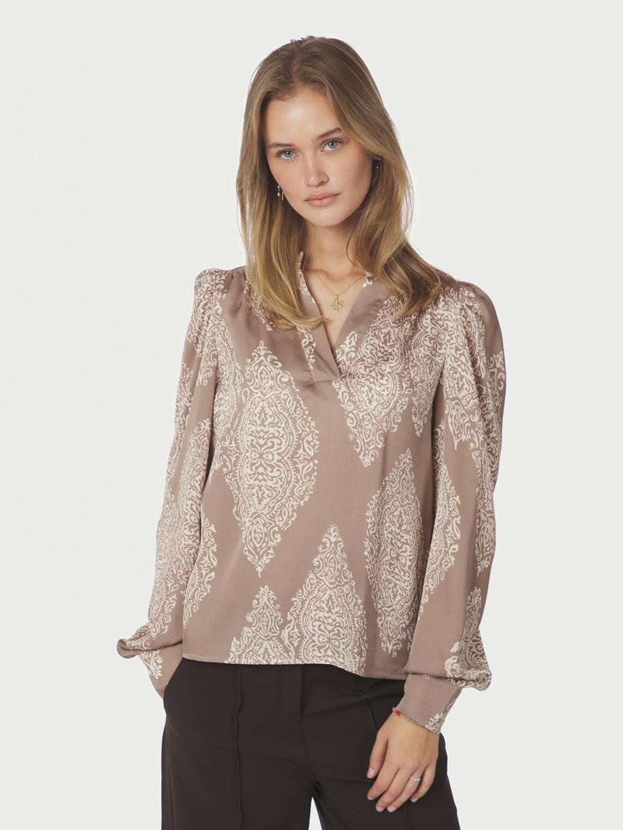 Neo Noir Top Rosslyn Paisley Taupe 1