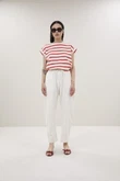 By-Bar T-Shirt Tobi Stripe Top Rood 3