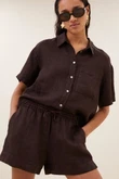 By-Bar Short Lio Linen Bruin 1