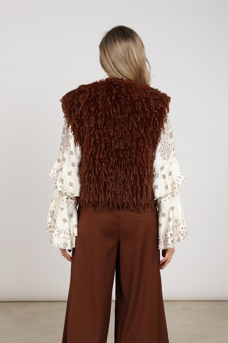 NUKUS Gilet NKF08026 Bruin 5
