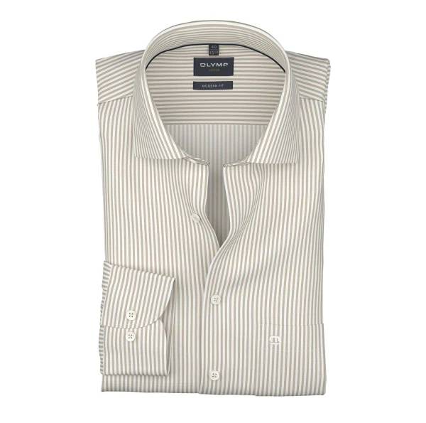 Olymp Overhemd 135874 Beige 1