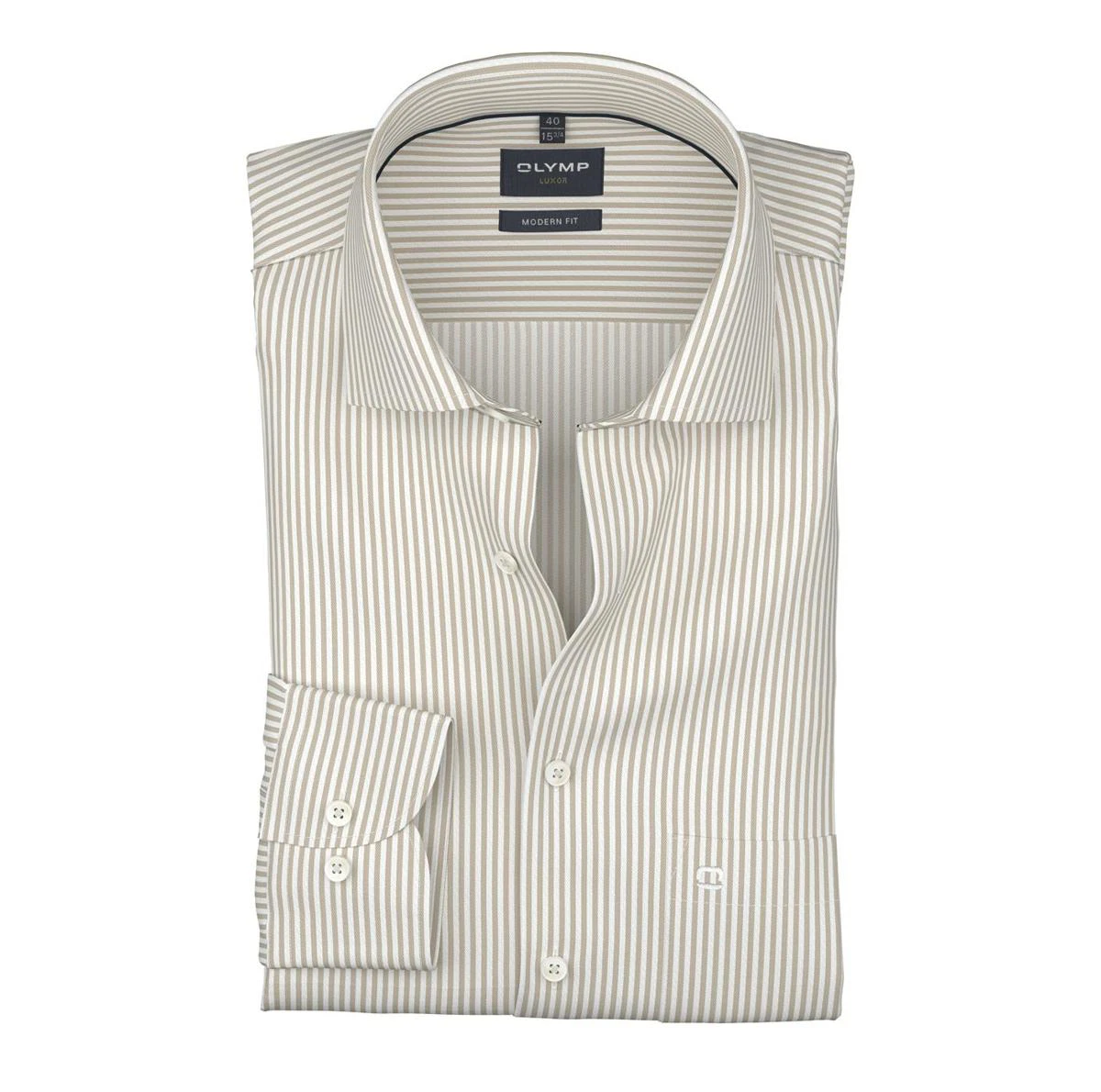 Olymp Overhemd 135874 Beige 1