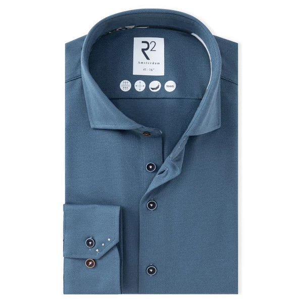 R2 Amsterdam Overhemd 134.WSP.009 Blauw 1