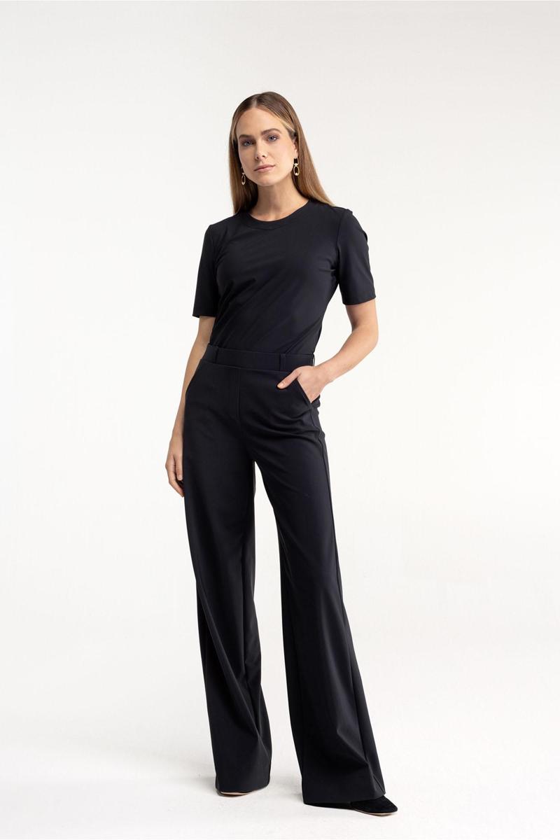 Studio Anneloes Pantalon Lexie Bonded Long Zwart 5