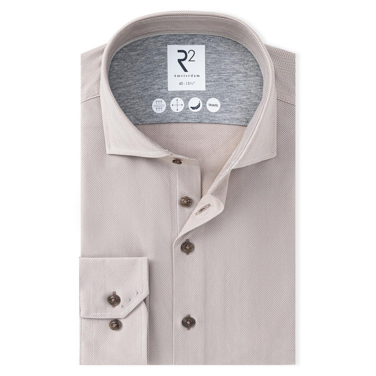 R2 Amsterdam Overhemd 134.WSP.011 Beige 3