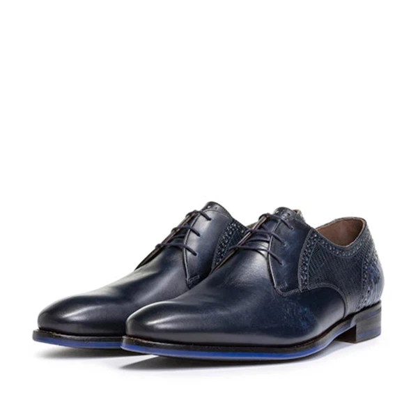 Floris van Bommel Veterschoenen De Stapper 39.26 Blauw 1