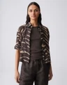 OPUS Blouse Fadena Leaves Bruin 1