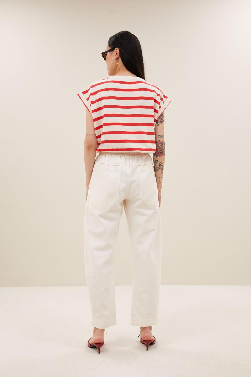 By-Bar T-Shirt Tobi Stripe Top Rood 6