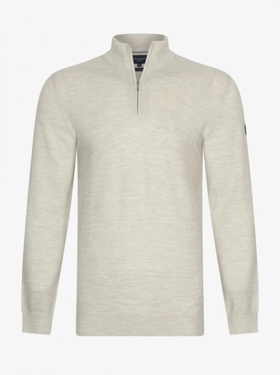 Cavallaro Trui Merino Half Zip Beige 1