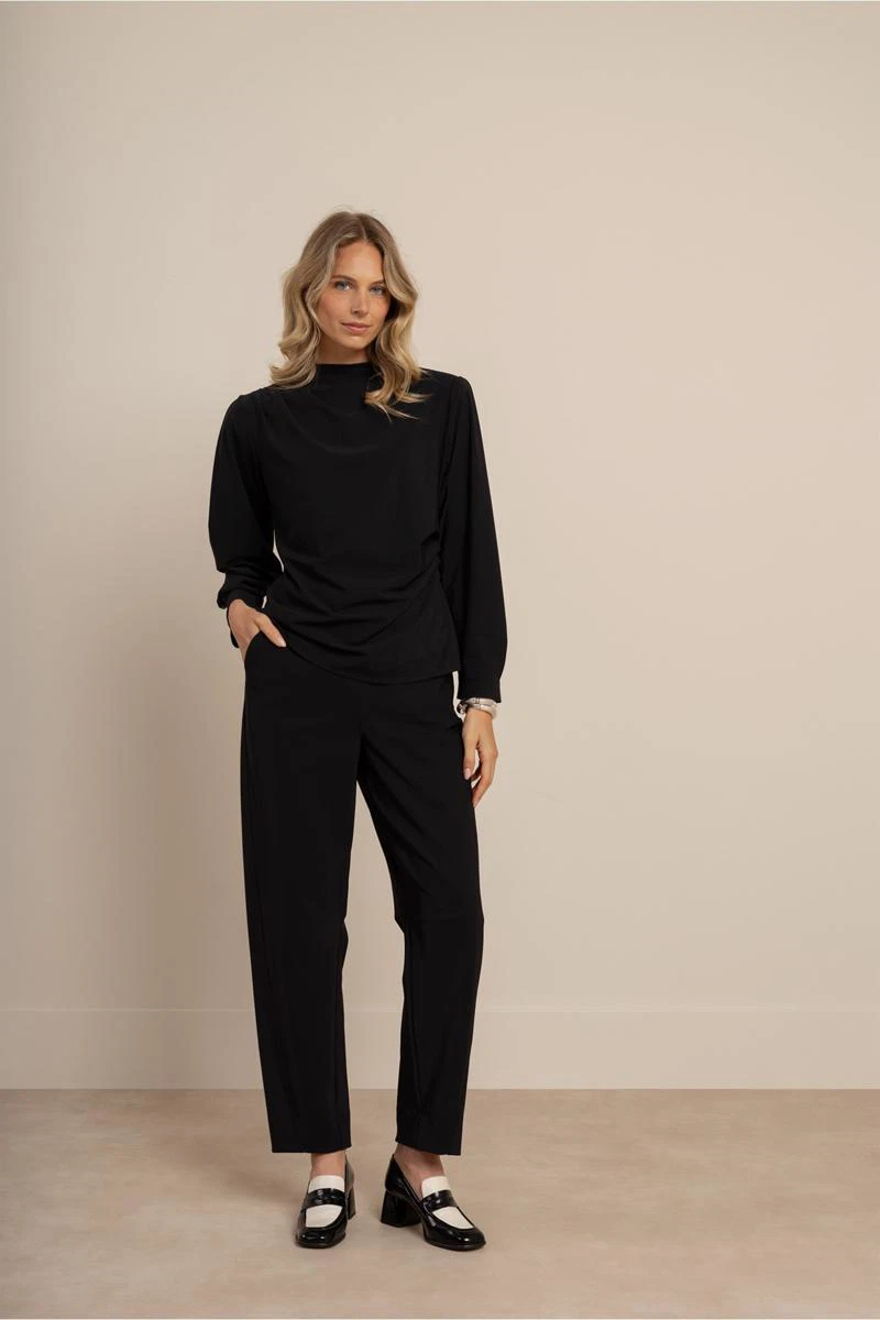Studio Anneloes Pantalon Marlise barrel tr Zwart 6