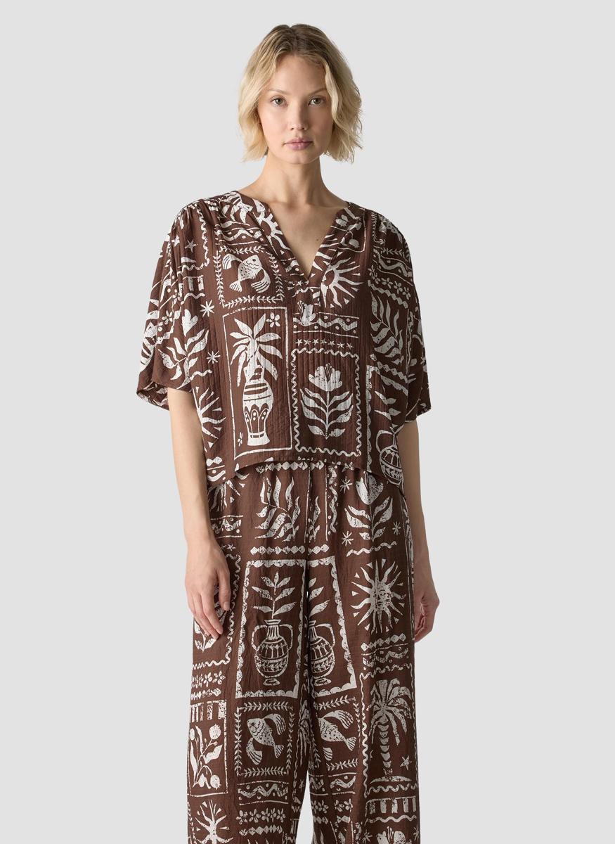 LeComte Blouse 56-624107 Bruin 1