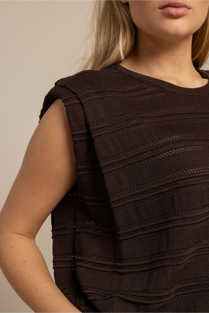 Studio Anneloes Top Leona knitted top Bruin 5
