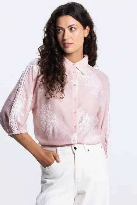 Jansen Amsterdam Blouse Raella Roze 1