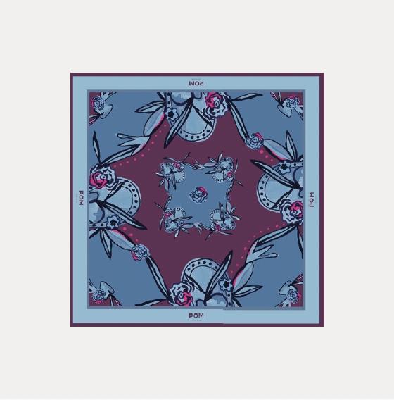 POM Amsterdam Sjaal SP9397 Blauw 1