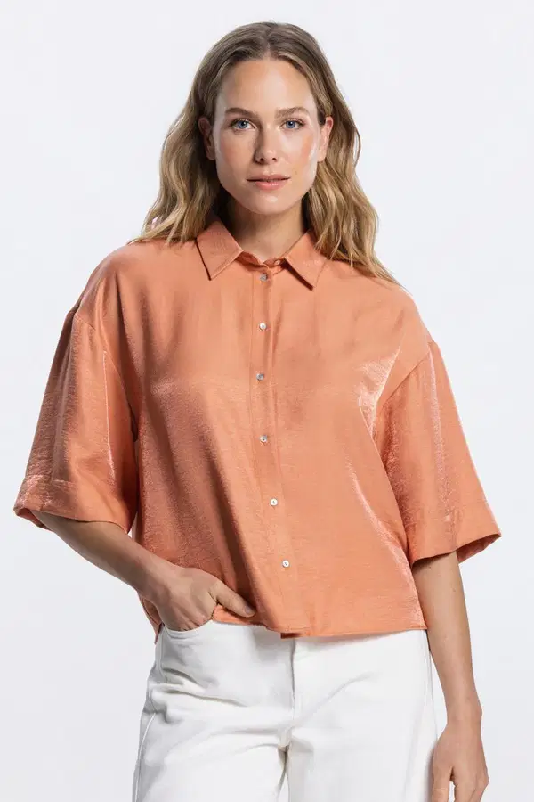 Jansen Amsterdam Blouse PIA SS26.4 Oranje 1