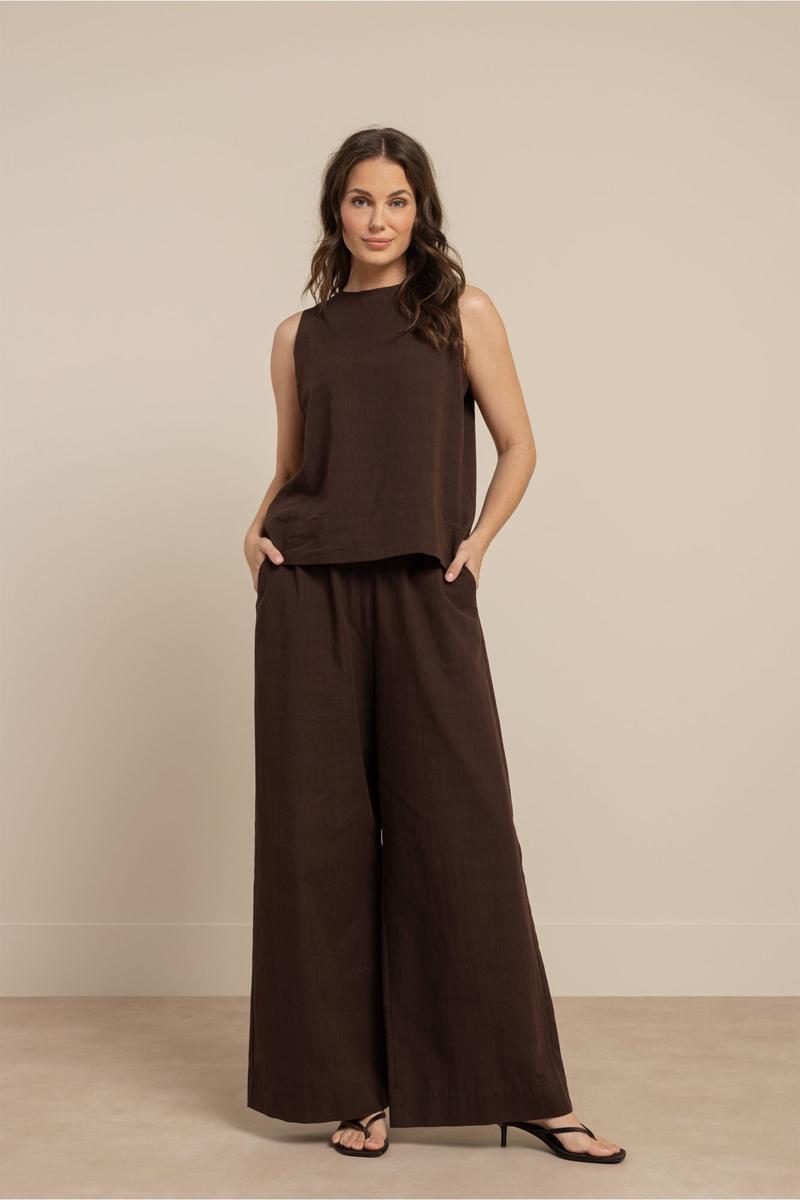 Studio Anneloes Pantalon Grace Linen Bruin 1