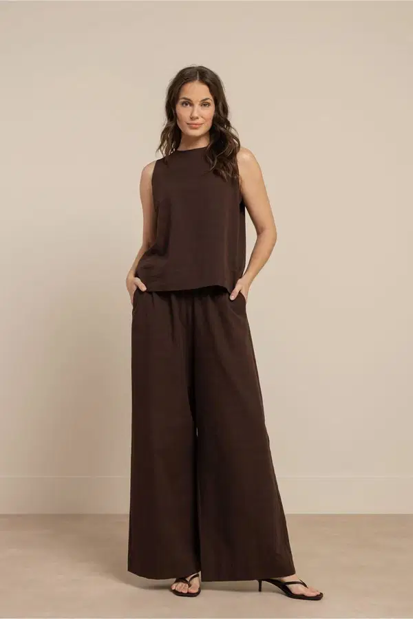Studio Anneloes Pantalon Grace Linen Bruin 1