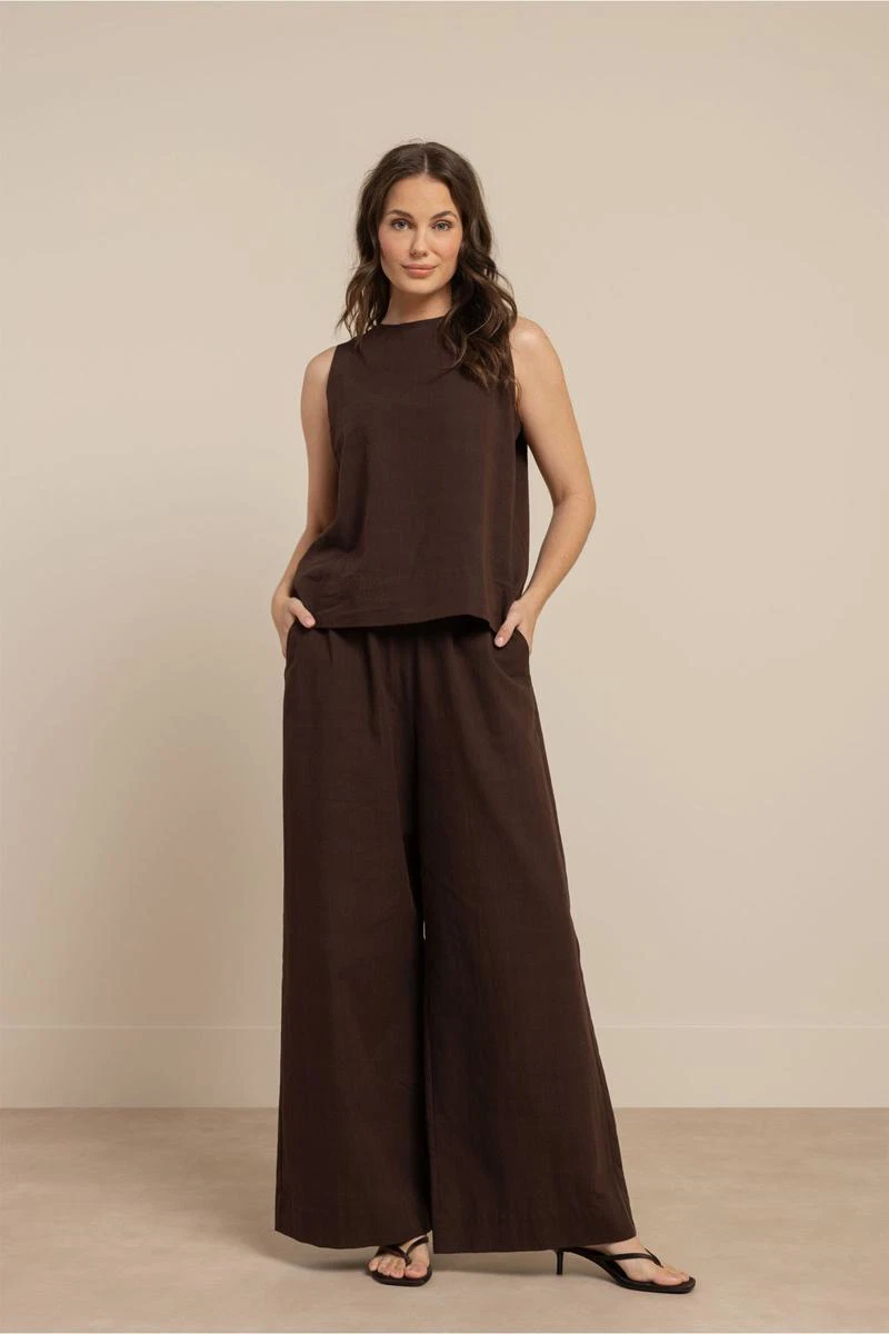 Studio Anneloes Pantalon Grace Linen Bruin 1