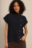 Studio Anneloes Blouse Danni gold stripe Blauw 4