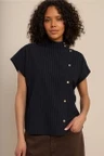 Studio Anneloes Blouse Danni gold stripe Blauw 4