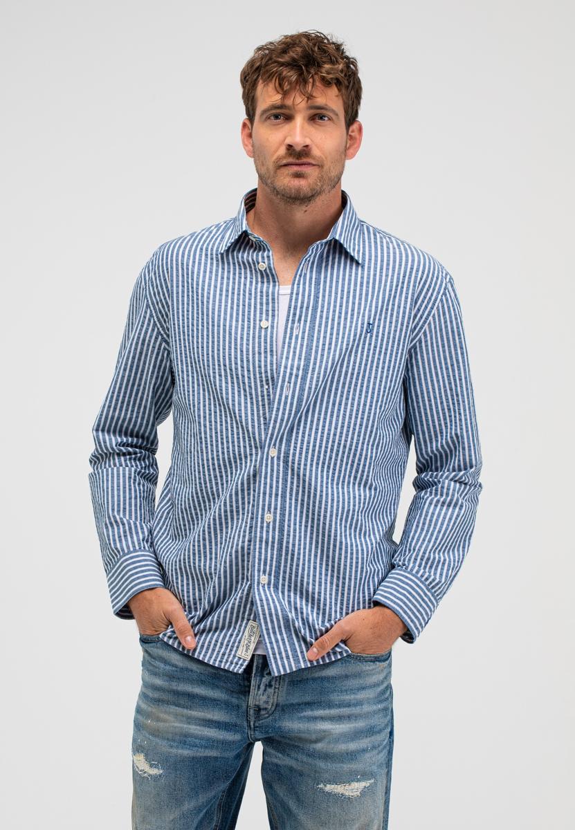 Butcher of Blue Overhemd M2614009 Blauw 4